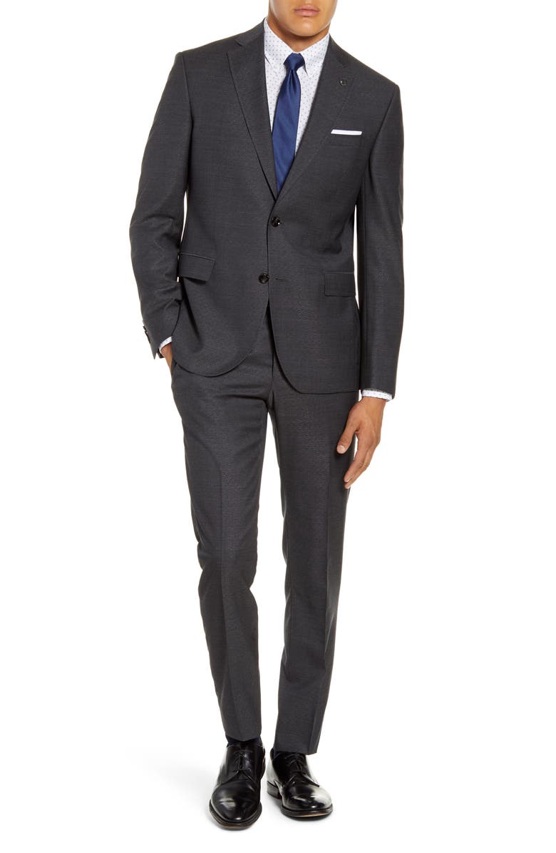 Ted Baker London Roger Trim Fit Solid Wool Suit, Main, color,