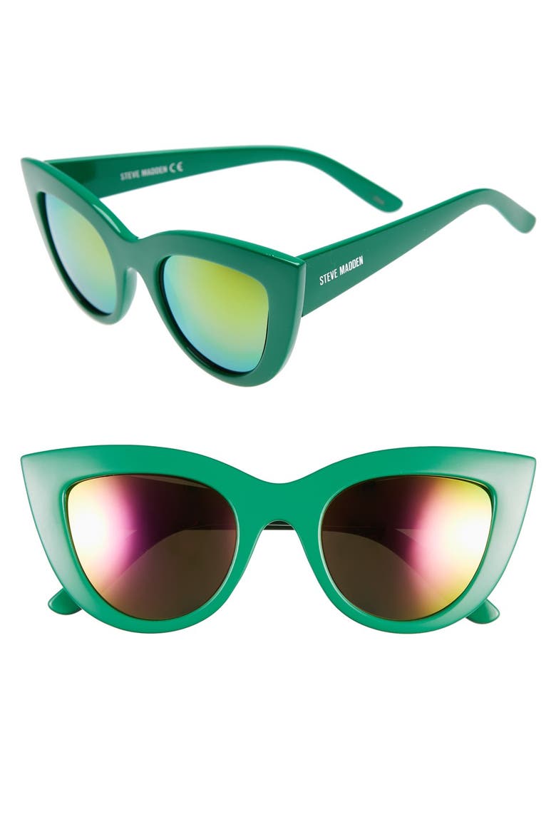 51mm Cat Eye Sunglasses, Main, color, GREEN
