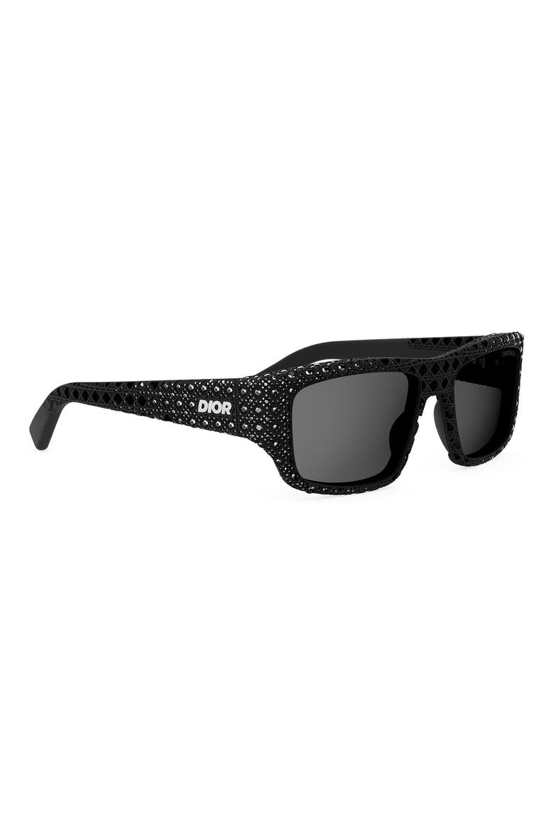 'Dior3D S3I 57mm Square Sunglasses, Alternate, color, BLACK/ OTHER / SMOKE