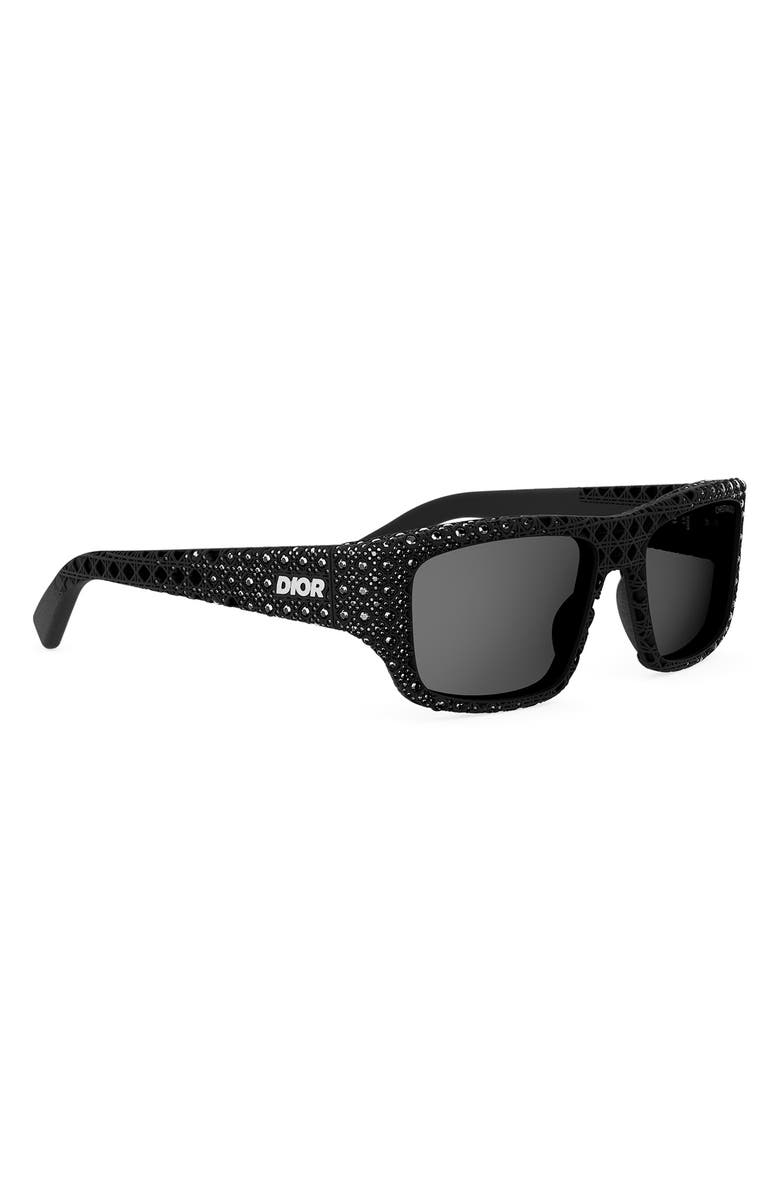 DIOR 'Dior3D S3I 57mm Square Sunglasses, Alternate, color, Black/ Other / Smoke