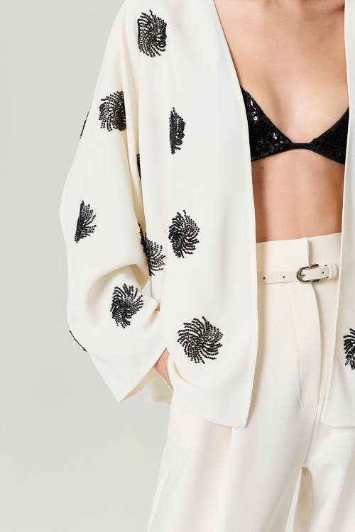 Nocturne Beaded Open-front Kimono In Multi