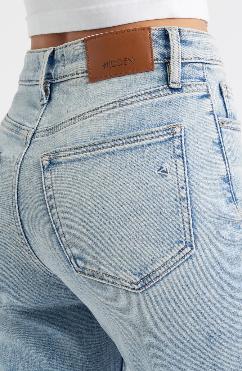 HIDDEN JEANS Raw Hem Straight Leg Jeans, Alternate, color, Med.wash