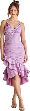 Coast Strappy Multi Ruffle Midi Dress