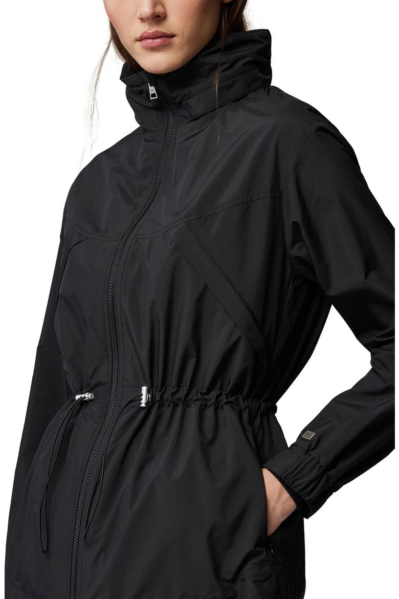 Water Repellent Hooded Coat, Alternate, color, BLACK