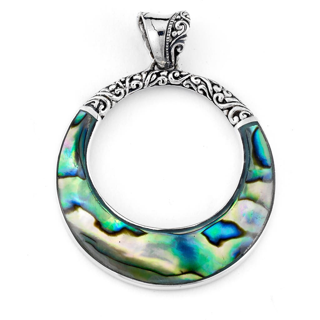Samuel B. Sterling Silver Open Circle Pendant In Blue/green