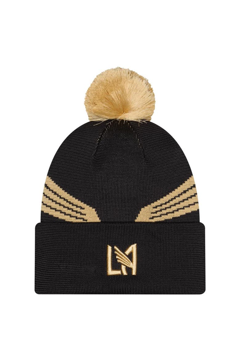 Men's New Era Black LAFC 2026 Jersey Hook Cuffed Knit Hat with Pom, Main, color, Black