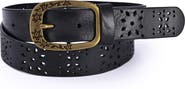 OLD TREND Blooming Genuine Leather Perforated Floral Vintage Belt