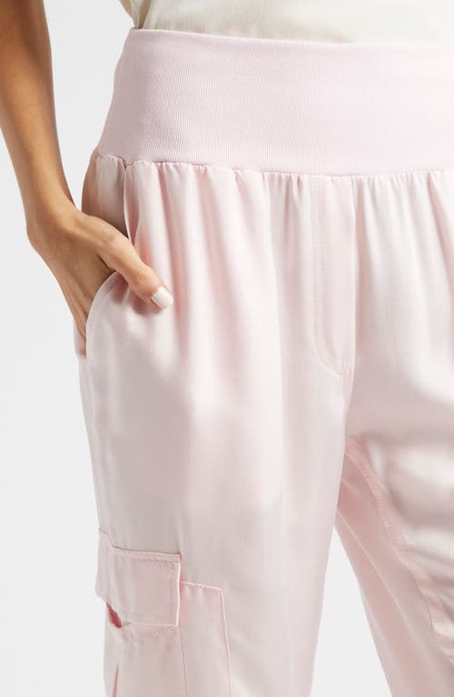 Cinq À Sept Giles Cupro Crop Cargo Joggers In Icy Pink