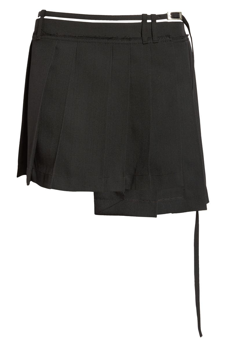 Acne Studios Ipleat Belted Pleated Miniskirt, Alternate, color, 