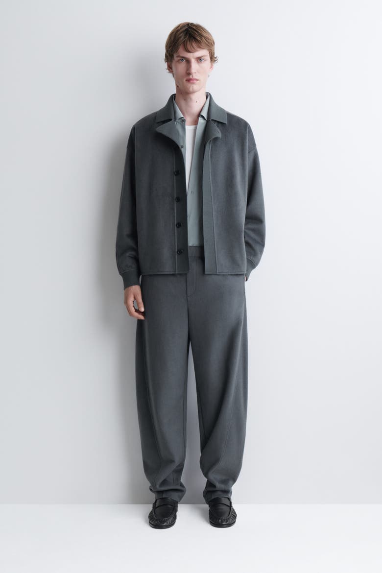 Brushed Jersey Regular-fit Tapered Pants, Alternate, color, STEEL GRAY