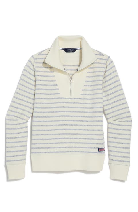 Striped Quarter-Zip Pullover