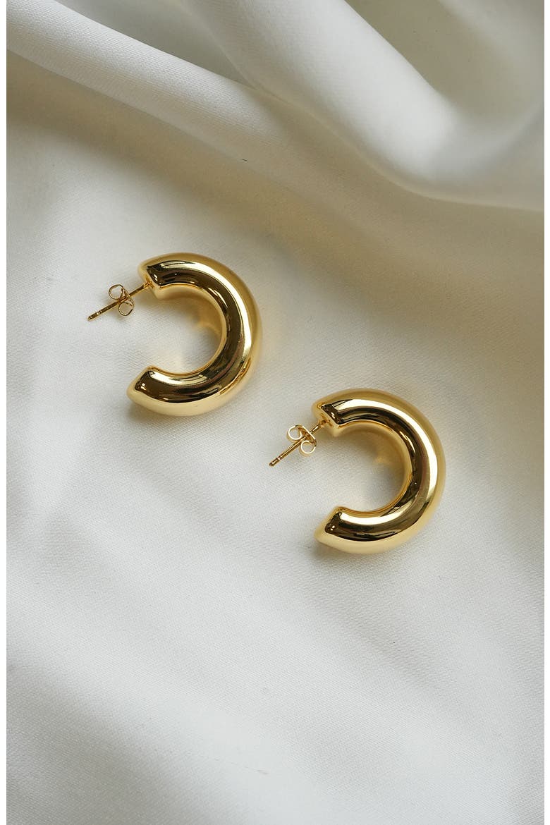 Huggie Hoop Earrings, Alternate, color, GOLD