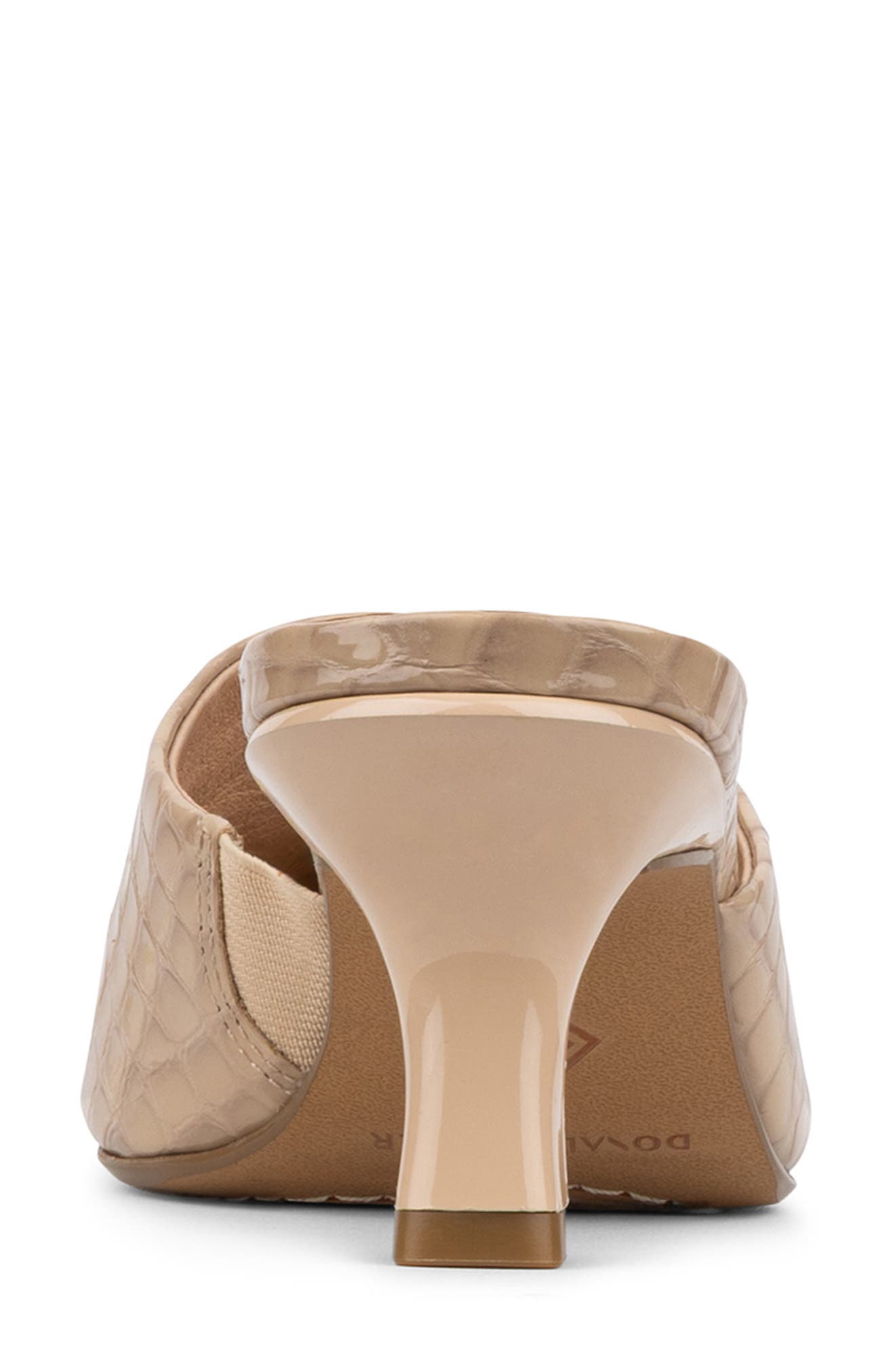 Fannie Croc Embossed Leather Heeled Mule, Alternate, color, SAND