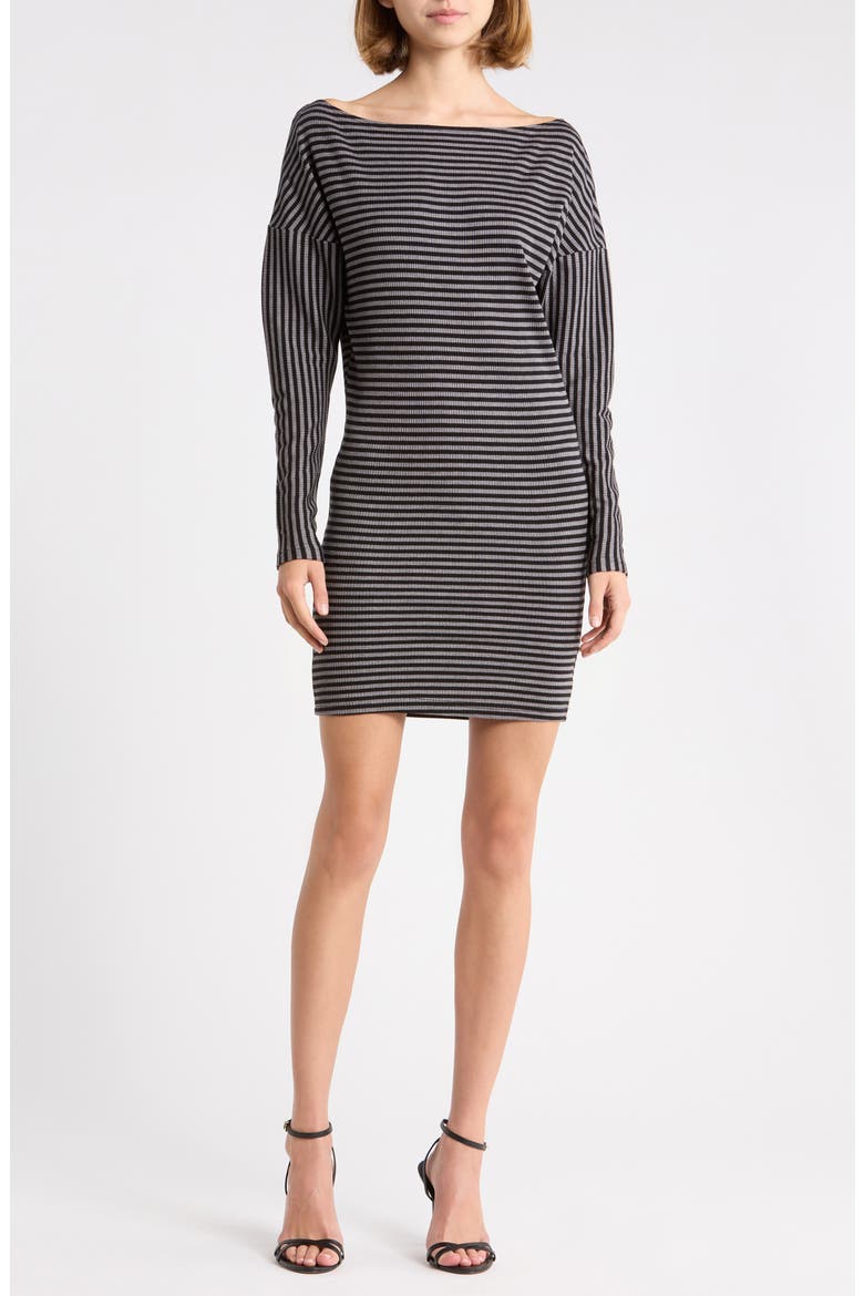 Alayne Long Sleeve Ribbed Minidress, Main, color, MULTI