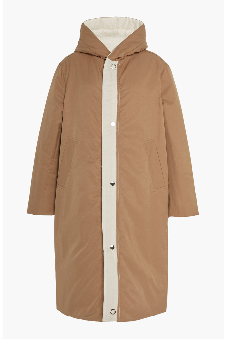 Reversible Satin Down Coat, Alternate, color, Ivory