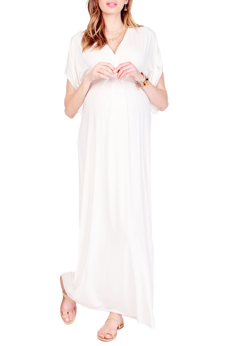 Split Sleeve Maternity Maxi Dress, Main, color, IVORY