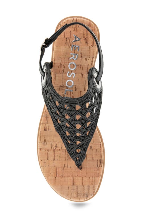 Aerosoles Conclusion Slingback Sandal In Black Crochet Raffia
