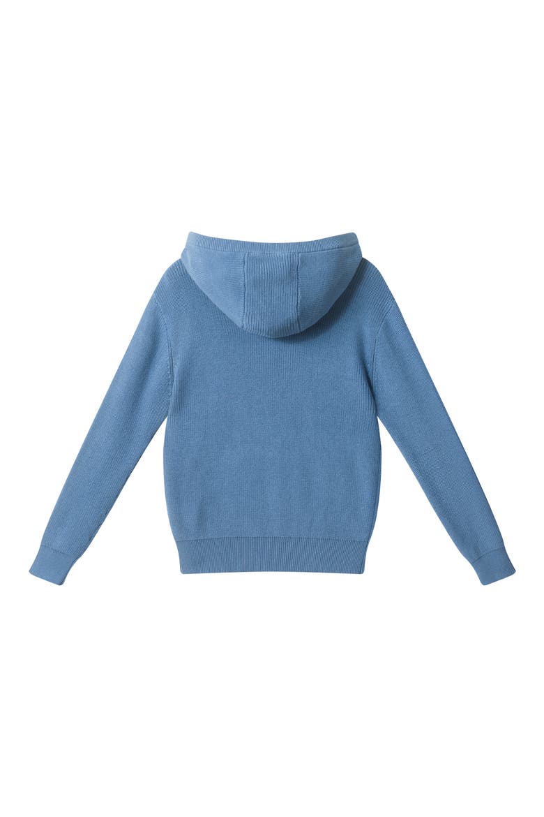 Kids' Hooded Patches Sweater, Alternate, color, LBB-LT BLUE PATCHES