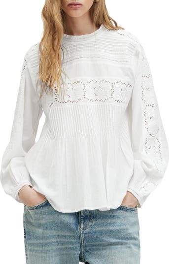 Elaia Eyelet Embroidery Cotton Top