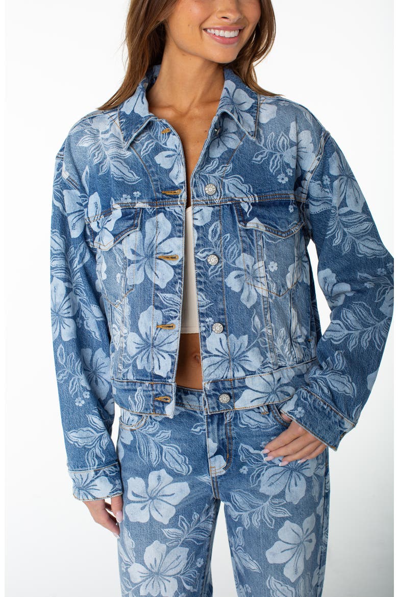 Big Tide Denim Jacket, Alternate, color, FLORA FADE
