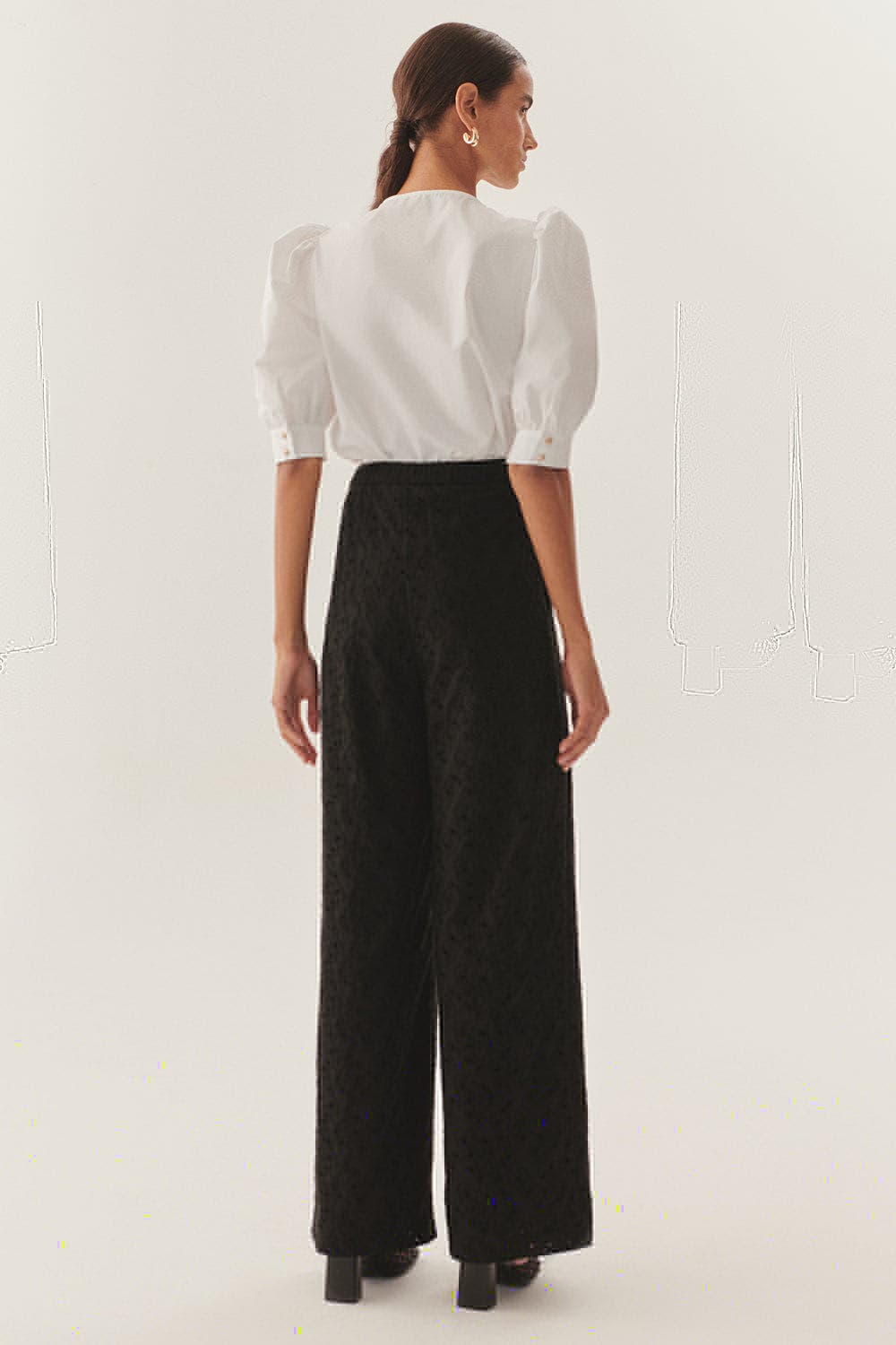 Broderie Anglaise Fabric Pants - image 2