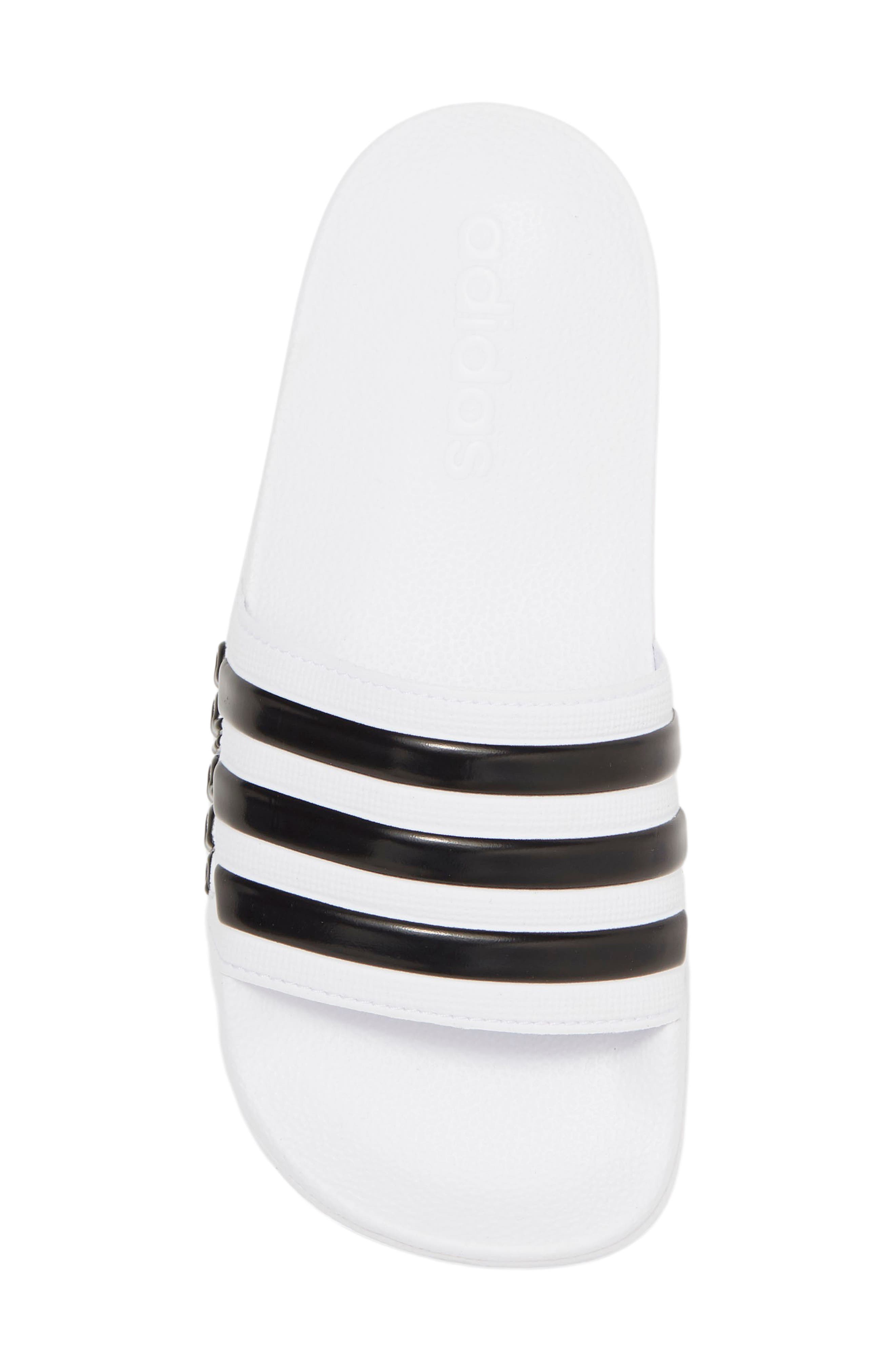 adidas Kids' Adilette Shower Slide Sandal, Alternate, color, Ftwwht/Cbl