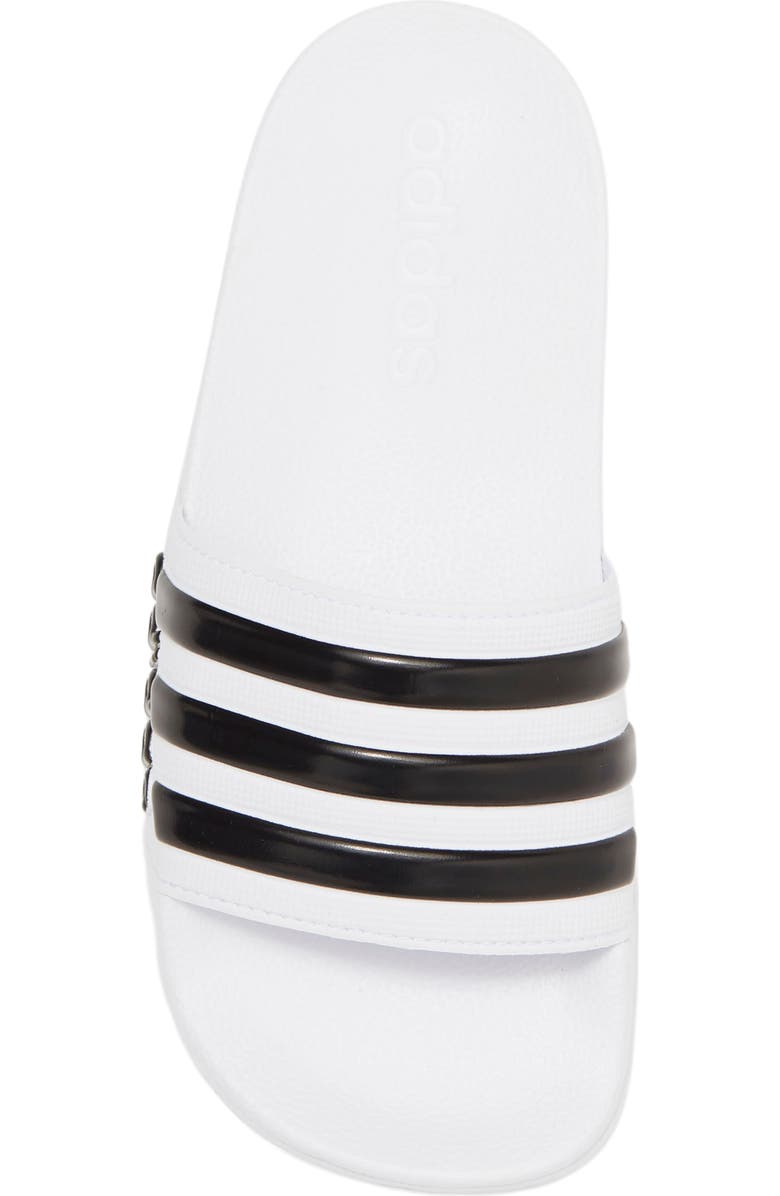 adidas Kids' Adilette Shower Slide Sandal, Alternate, color, Ftwwht/Cbl