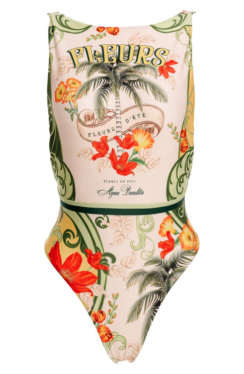 Agua Bendita Domenica One-Piece Swimsuit, Alternate, color, Green Multi