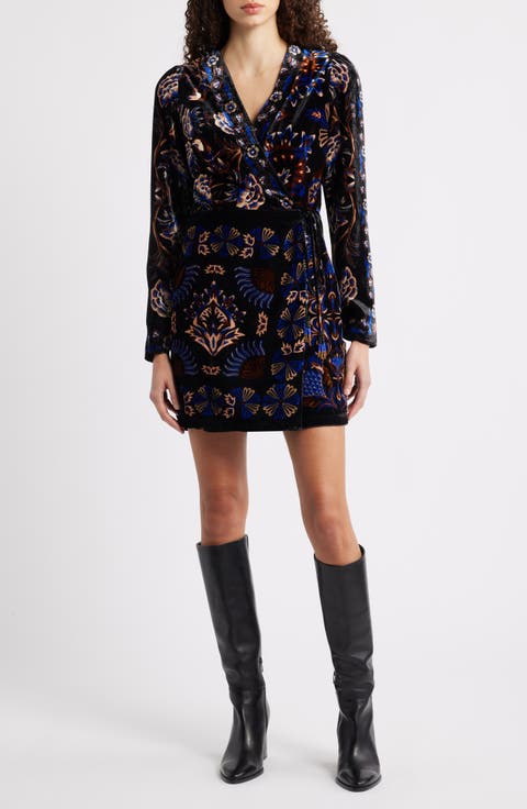 Arabesque Mix Scarves Wrap Minidress