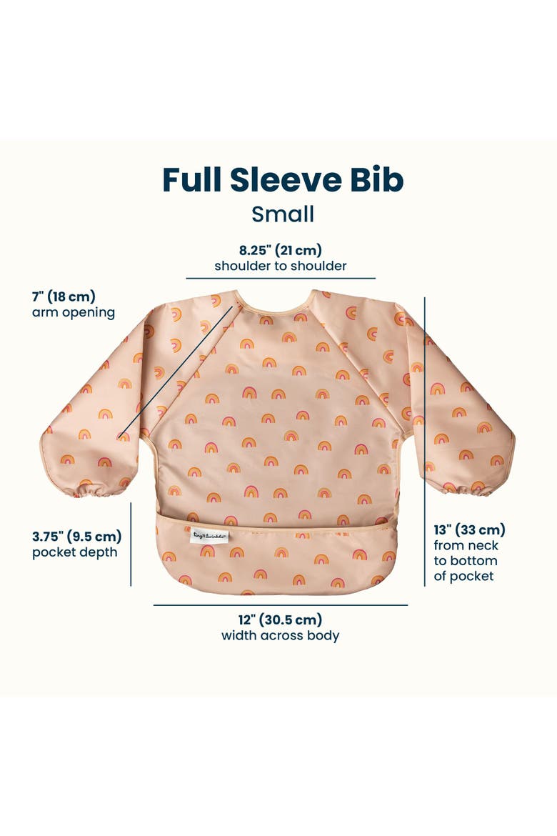 Mess-Proof/Waterproof Long-Sleeve Baby Bib, Alternate, color, Boho Rainbow
