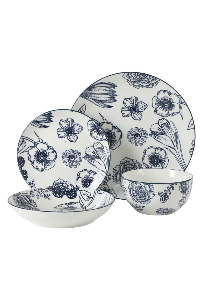 Westerly Court Stoneware Dinnerware Set, Alternate, color, Blue/W