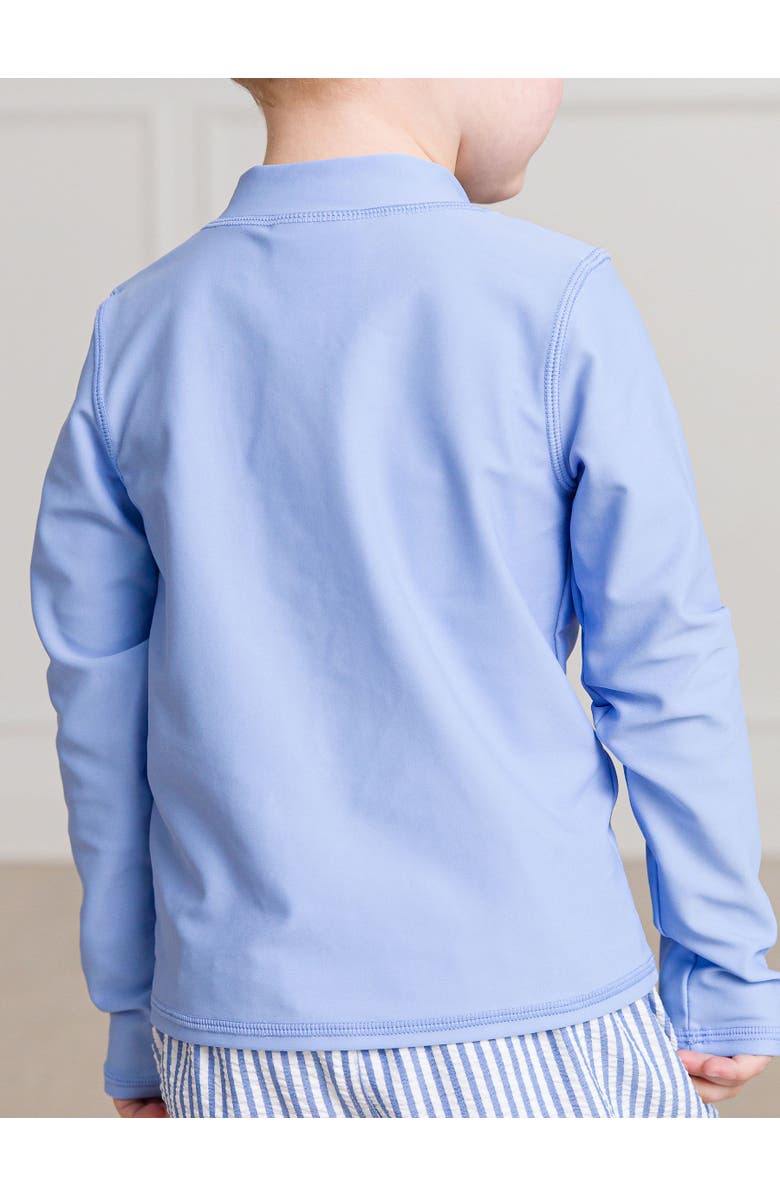 RuggedButts Unisex Long Sleeve Full Zip Rash Guard, Alternate, color, Periwinkle Blue