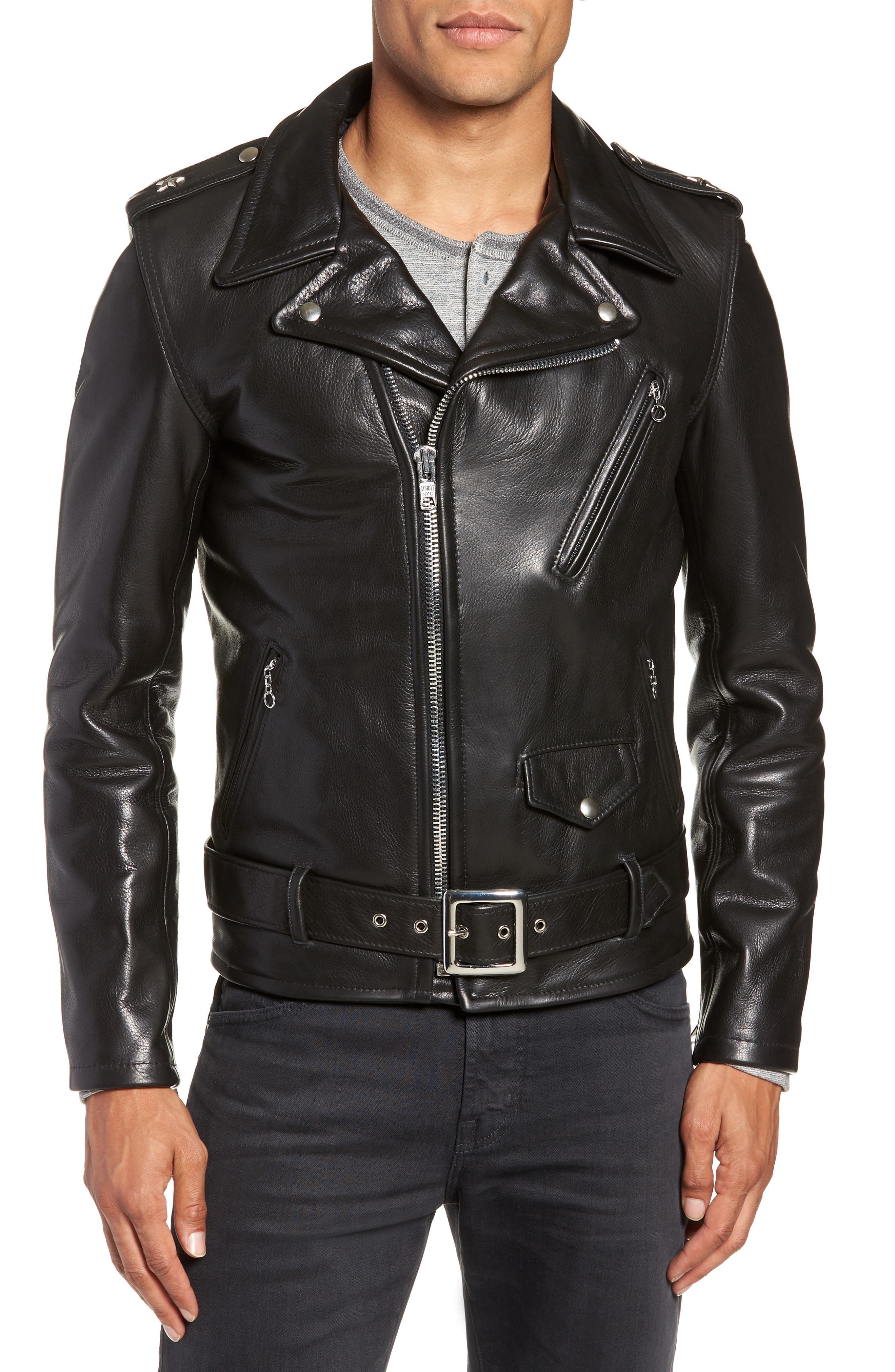 Schott NYC '50s Cowhide Leather Moto Jacket — фото 4