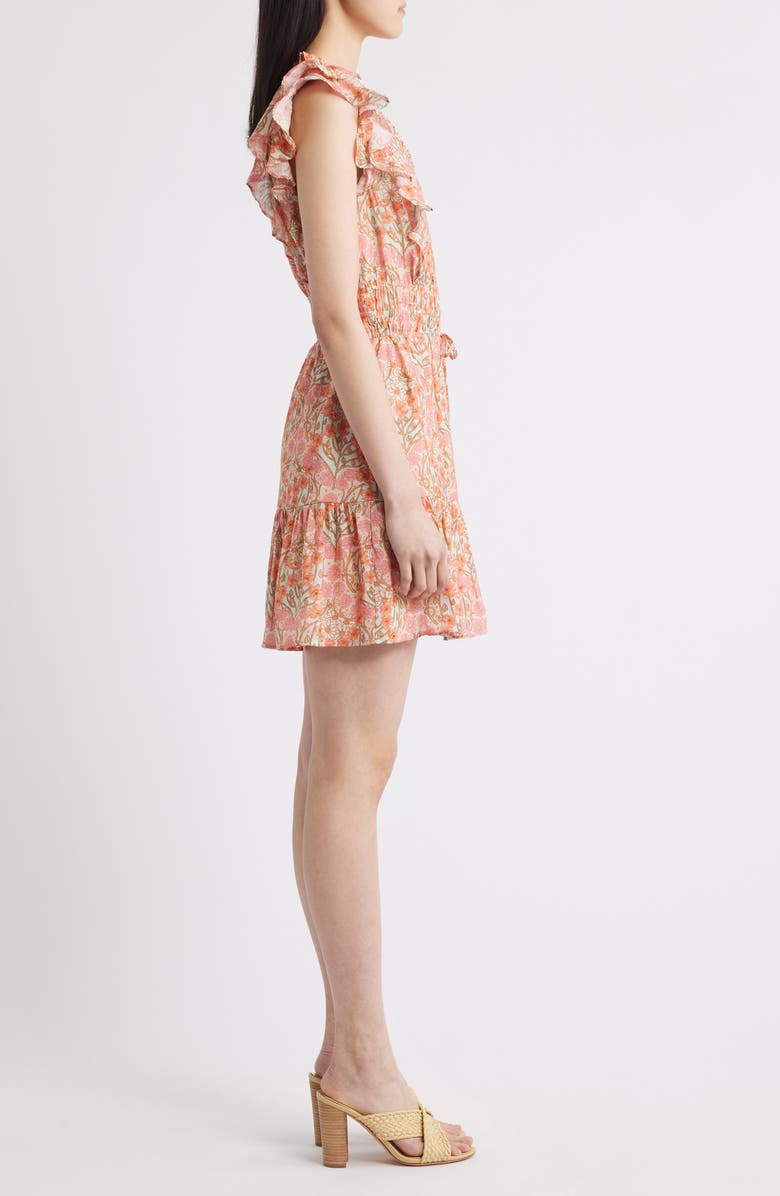 PAIGE Muriel Floral Print Minidress, Alternate, color, Blue Bell Multi