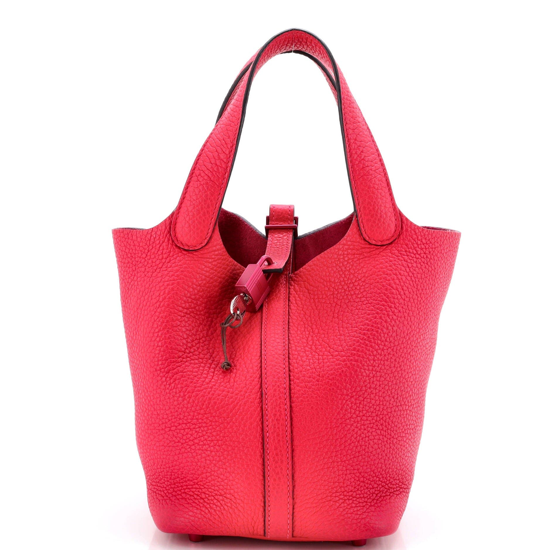 Pre-Owned Hermes Monochrome Picotin Lock Bag Clemence PM, Main, color, Rose Mexico