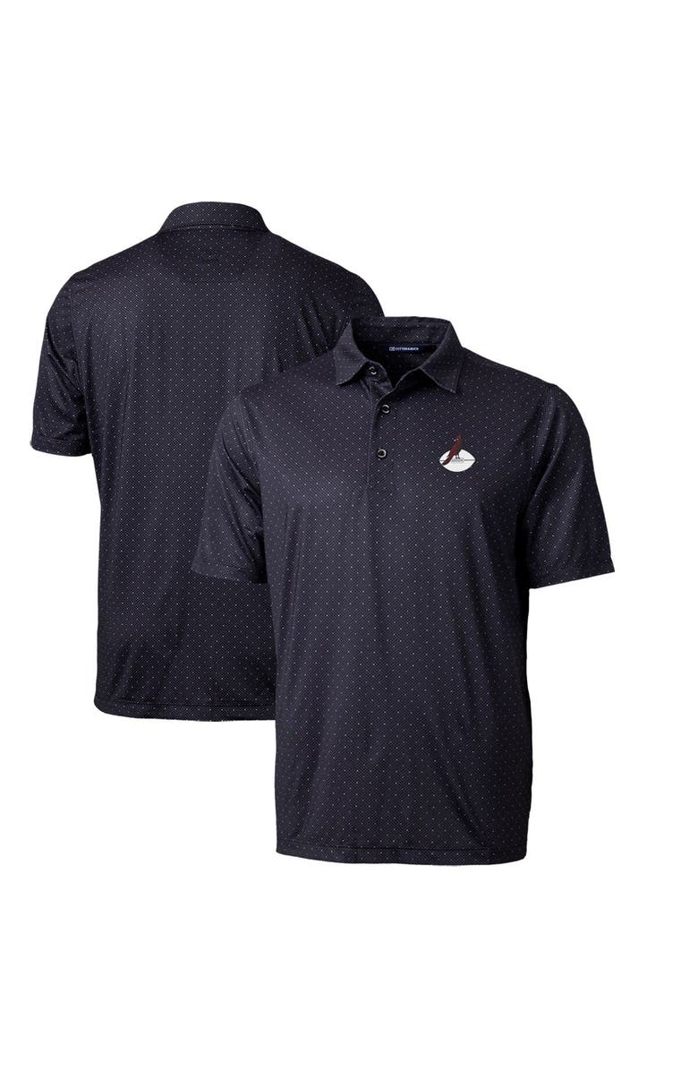 Cutter & Buck Men's Cutter & Buck Black Arizona Cardinals Throwback Logo Pike Double Dot Print Stretch Polo, Main, color, 