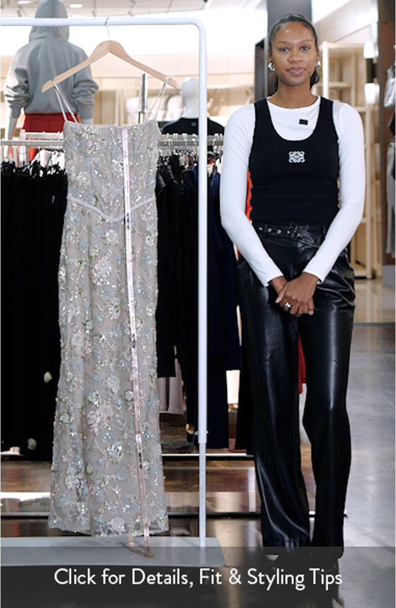 Naima Embroidered Sequin Mermaid Gown, sales video thumbnail