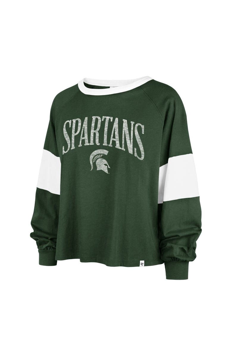 '47 Women's '47 Green Michigan State Spartans Upside Rhea Raglan Long Sleeve T-Shirt, Alternate, color, Green