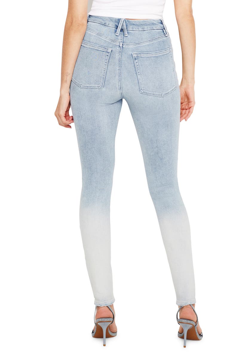Good American Good Waist Raw Hem Gradient Skinny Jeans, Alternate, color,