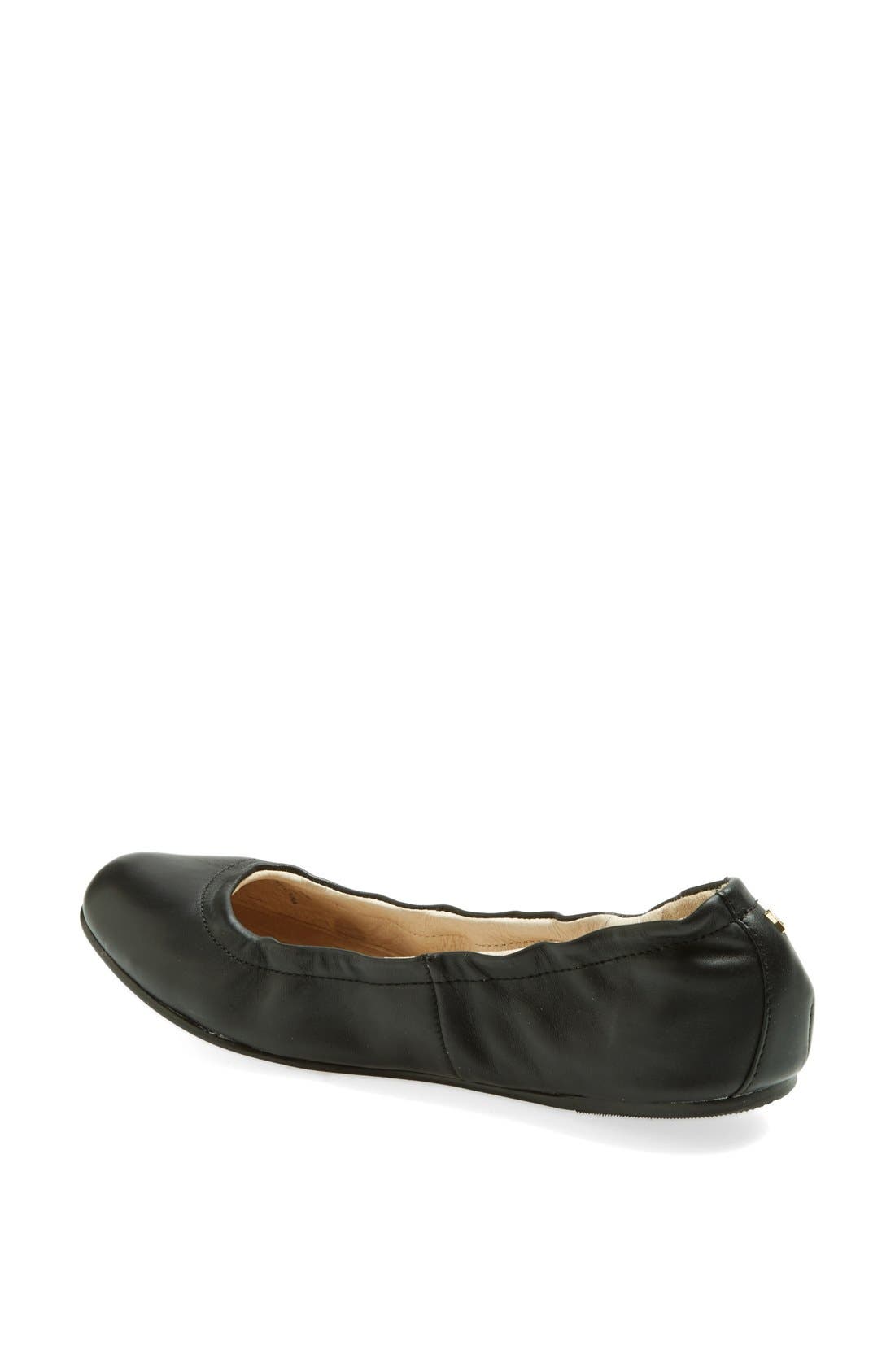 'Mirah' Leather Ballet Flat, Alternate, color, BLACK