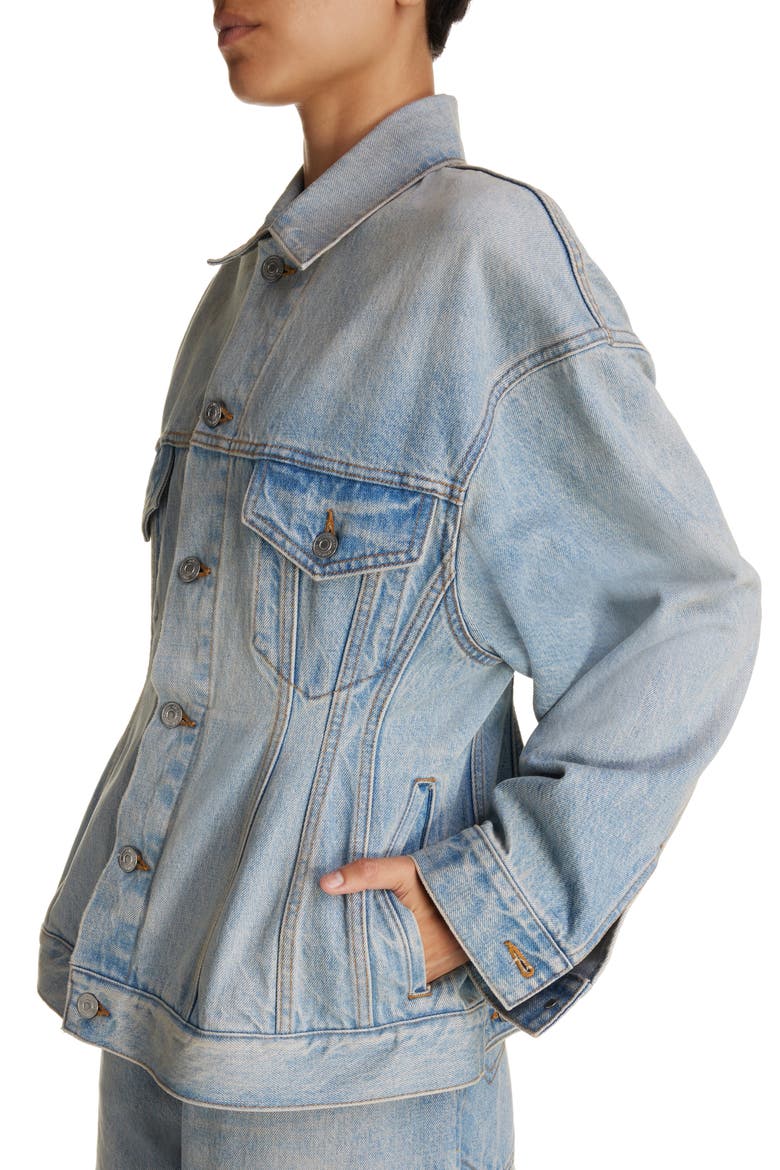 Hourglass Denim Jacket, Alternate, color, LIGHT INDIGO/ MADDER