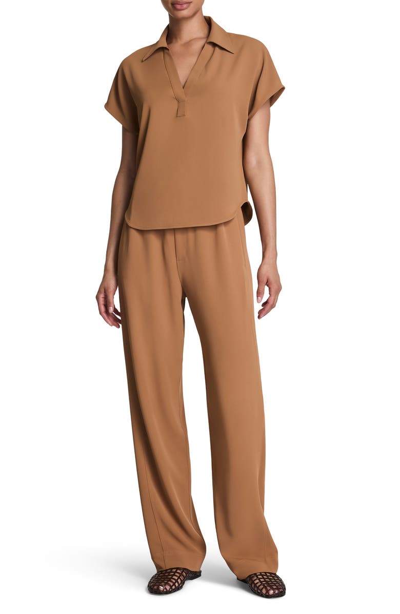 SPANX<sup>®</sup> Oversize Short Sleeve Collared Shirt, Alternate, color, Maplewood