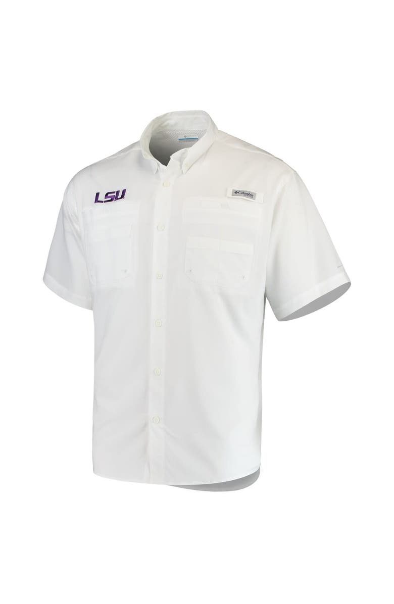 Columbia Men's Columbia White LSU Tigers PFG Tamiami Shirt, Alternate, color, White
