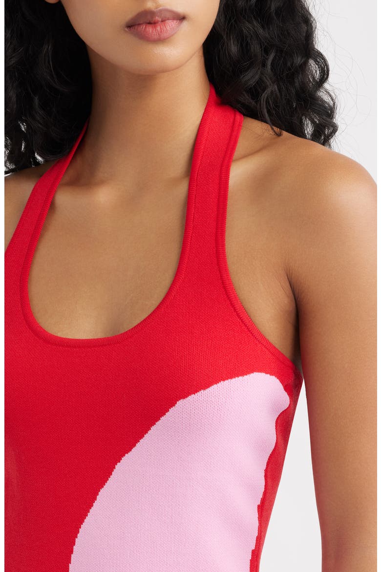 Knit Halter Minidress, Alternate, color, BERRY BLISS
