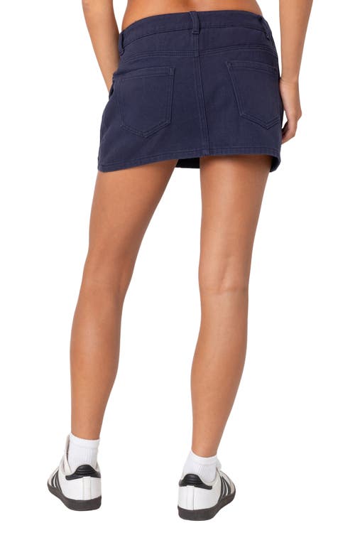 Edikted Asymmetric Pocket Mini Skirt In Blue