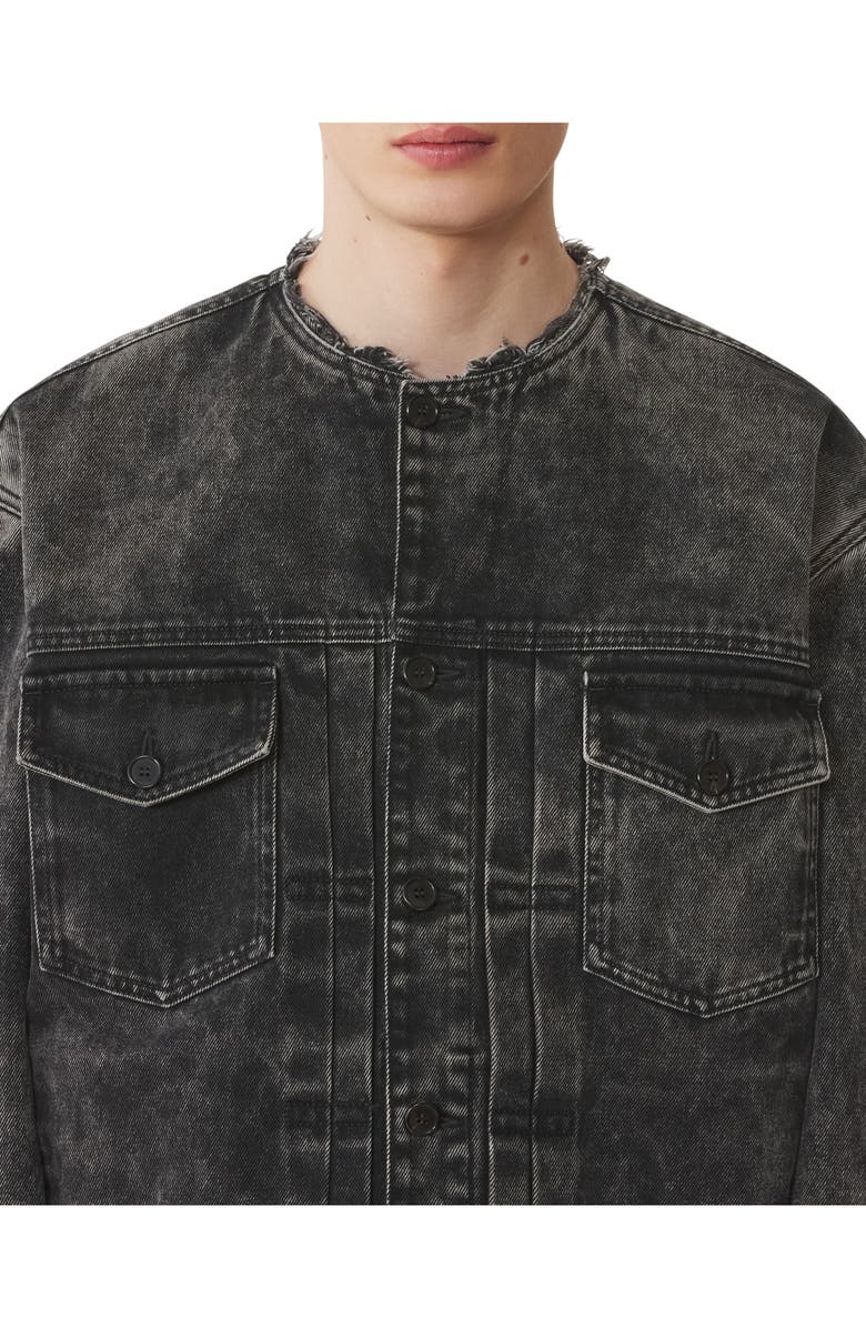 Lanvin Loose Fit Washed Denim Jacket, Alternate, color, Noir
