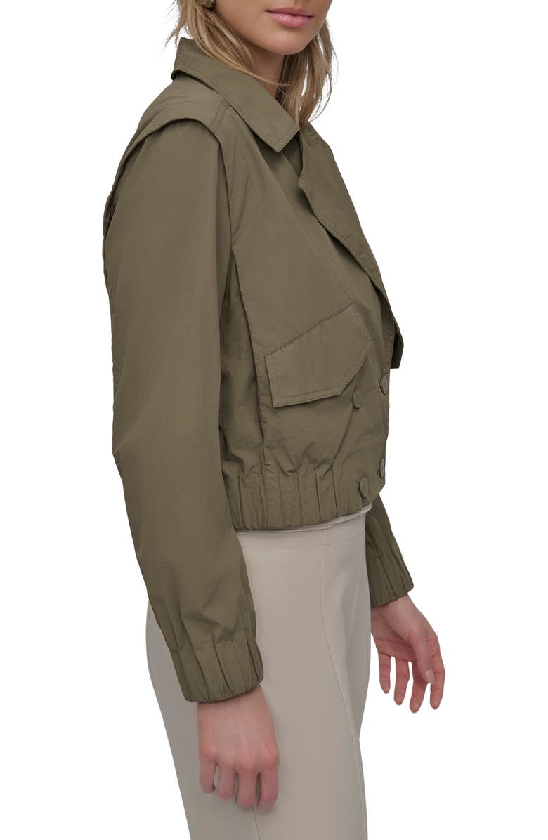 DKNY Crop Trench Jacket, Alternate, color, Utility Green