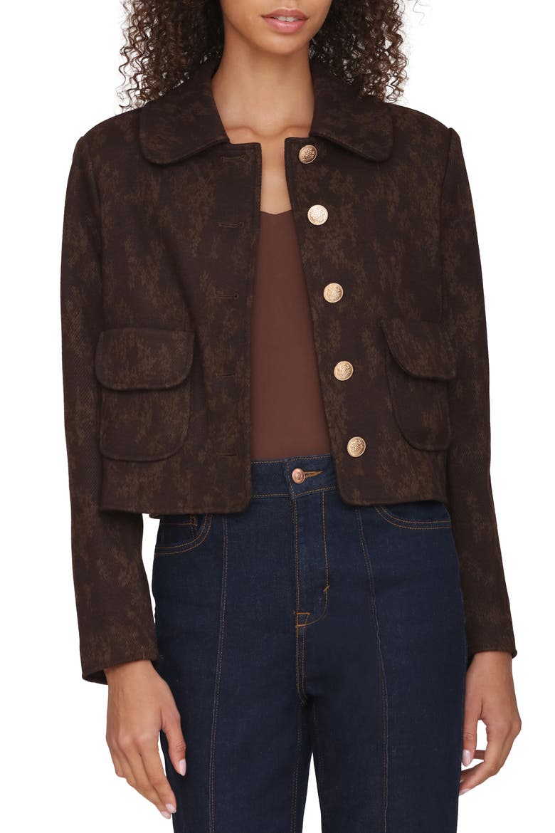 Floral Jacquard Crop Jacket, Alternate, color, BITTER FLORAL