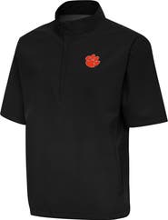 ANTIGUA Men's Antigua  Black Clemson Tigers Brisk Quarter-Zip Windbreaker