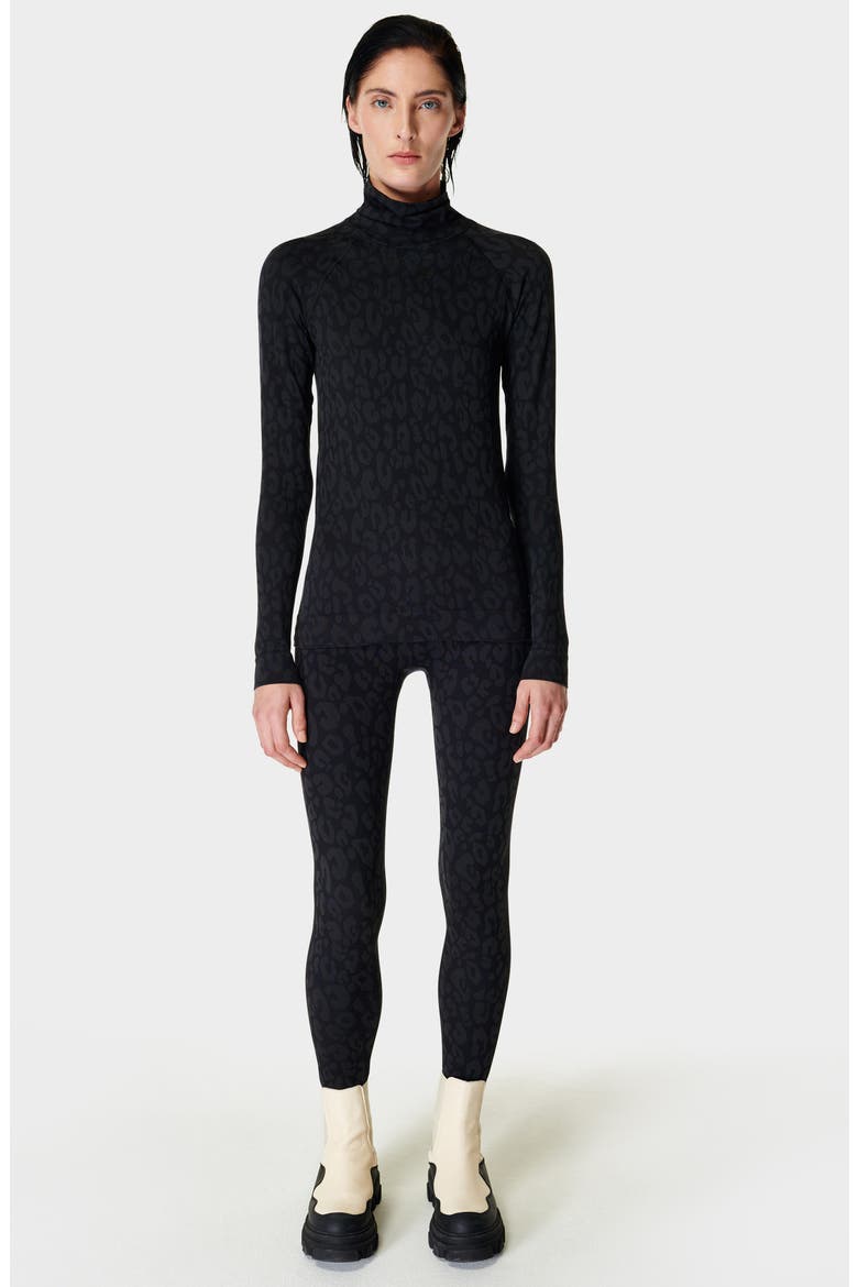 Leopard Print Jacquard Base Layer Leggings, Alternate, color, BLACK LEOPARD PAINT JACQUARD
